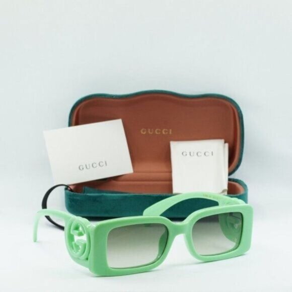 NEWEST GUCCI GG1325S 004 GREEN SUNGLASSES - Picture 13 of 13